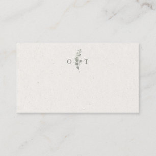 Moderne Salbeigrüne Botanische Elegante Hochzeit Platzkarte