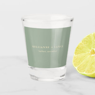 Moderne Salbeigrüne Einfache Hochzeit Schnapsglas