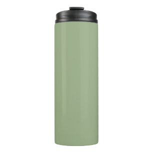 Moderne Salbeigrüne Einfarbige Farbe Thermosbecher