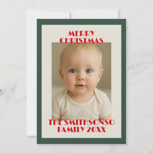 Moderne Salbeigrüne Foto Frohe Weihnachten
