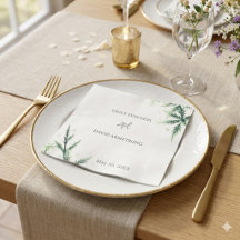 Moderne Salbeigrüne Hochzeitsservietten
