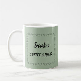 Moderne Salbeigrüne Personalisierte Kaffeetasse