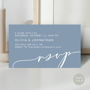 Moderne Salbeigrüne Schrift Digitale RSVP-Hochzeit Begleitkarte