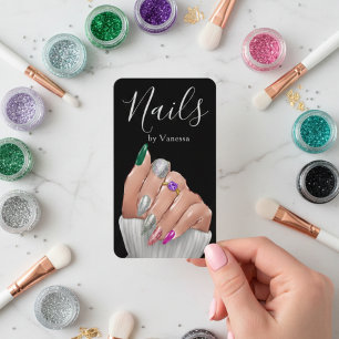 Moderne Salon-Branding-Nagelstudio-QR-Code-Chic Visitenkarte