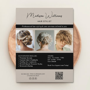 Moderne Salon-Frisördienstleistungen QR-Flyer Flyer