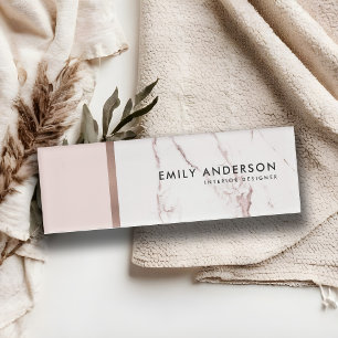 MODERNE SANFTE ROSÉGOLD-MARMOR-TEXTUR IN BLUSH-PIN NAMENSCHILD