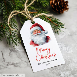 Moderne Santa-Claus-Schriftzug-Geschenkanhänger Geschenkanhänger