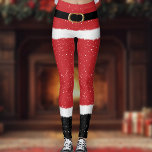Moderne Santa Mrs. Claus Kostüme Niedlicher Spaß W Leggings<br><div class="desc">Diese niedlichen Leggings sind das perfekte Weihnachtskostüm für Weihnachtsvormittag oder Feiertagen. Seien Sie die coole Urlaubsfrau Claus in diesem lustigen und modernen Design mit Schneeflocken und einem Fake Goldgürtel!</div>