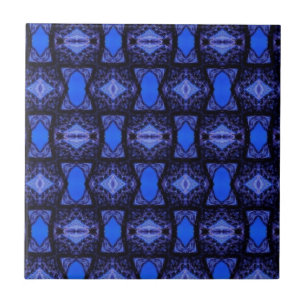 Moderne Saphir-blaue Marine Geometric Art Fliese