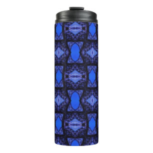 Moderne Saphir-blaue Marine Geometric Art Thermosbecher