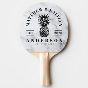 Moderne saubere weiße tropische Ananas Hochzeits-K Tischtennis Schläger