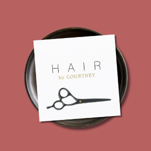 Moderne Sauberkeit Elegant Weiß Graue Haare Stylis Quadratische Visitenkarte