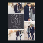 Moderne Save the Date 4-Foto Collage<br><div class="desc">Moderne Save the Date Fotokarte mit 4-Foto Collage und modernen Schriftart.</div>