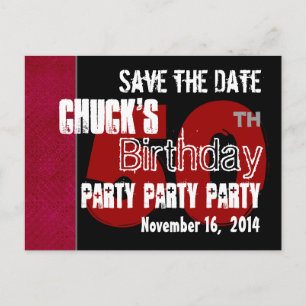 Moderne Save the Date 50. Geburtstagsparty R203C Ankündigungspostkarte