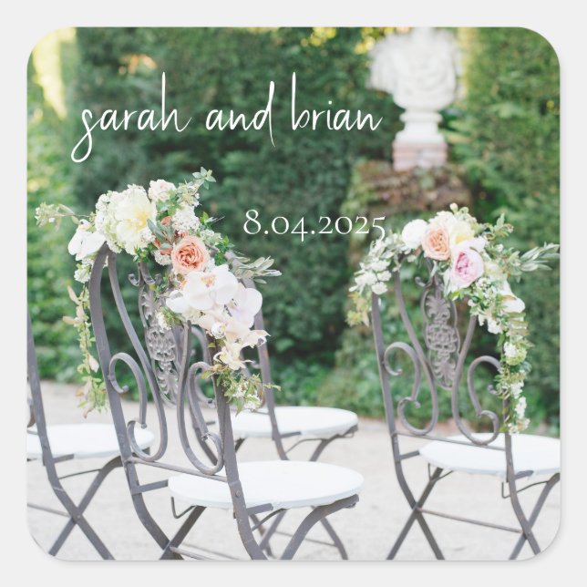 Moderne Save the Date angepasste Aufkleber (Vorderseite)