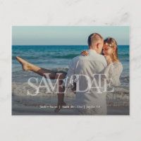 Moderne Save the Date Full-Foto-Overlay-Hochzeit