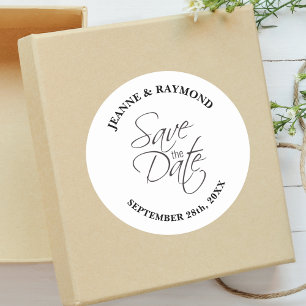 Moderne Save The Date Hochzeitsankündigung nach Ma Runder Aufkleber
