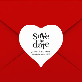 Moderne Save the Date Hochzeitserklärung Herz-Aufkleber