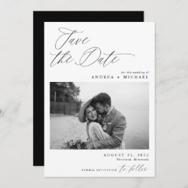 Moderne Save the Date Karte Elegantes Foto