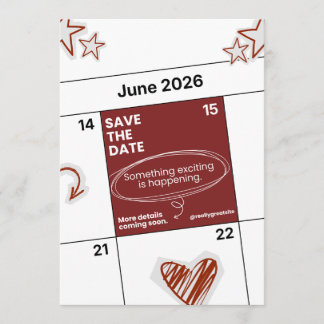 Moderne Save The Date Karte | Minimalistische Hoch