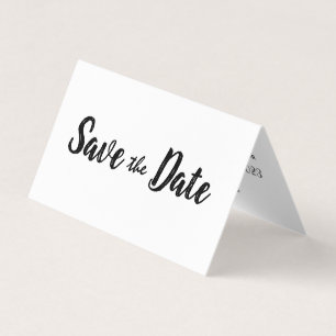 Moderne Save the Date-Karte mit weißem und schwarz Visitenkarten