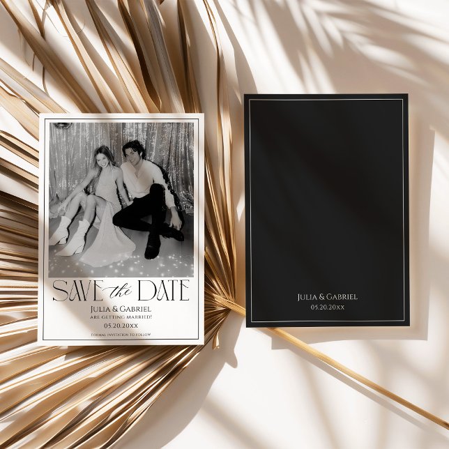 Moderne Save The Date Mit Foto Einladung (modern save the date, photo save the date, wedding save the date card, minimalist wedding stationery)