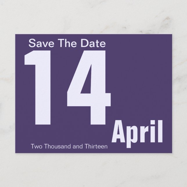 Moderne Save the Date Postkarte (Vorderseite)