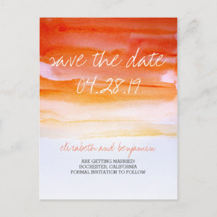 Moderne Save the Date-Postkarten in Aquarellfarben Ankündigungspostkarte