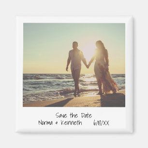 Moderne Save the Date Sofort Foto Hochzeit Magnet