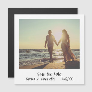 Moderne Save the Date sofortige Foto-Hochzeit Magneteinladung