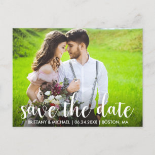Moderne Save the Date Verlobung Couple Foto WS Postkarte