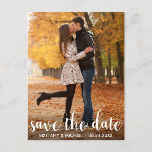Moderne Save the Date Verlobung Paar Foto WL Postkarte
