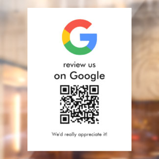 Moderne Scan-to-Review-Google-QR-Code-Geschäftsbes Fensteraufkleber