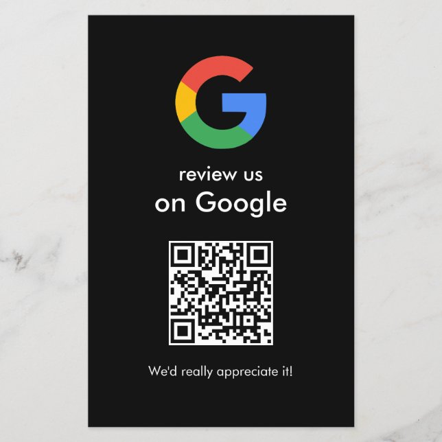 Moderne Scan-to-Review-Google-QR-Code-Geschäftsbes Flyer (Vorne)