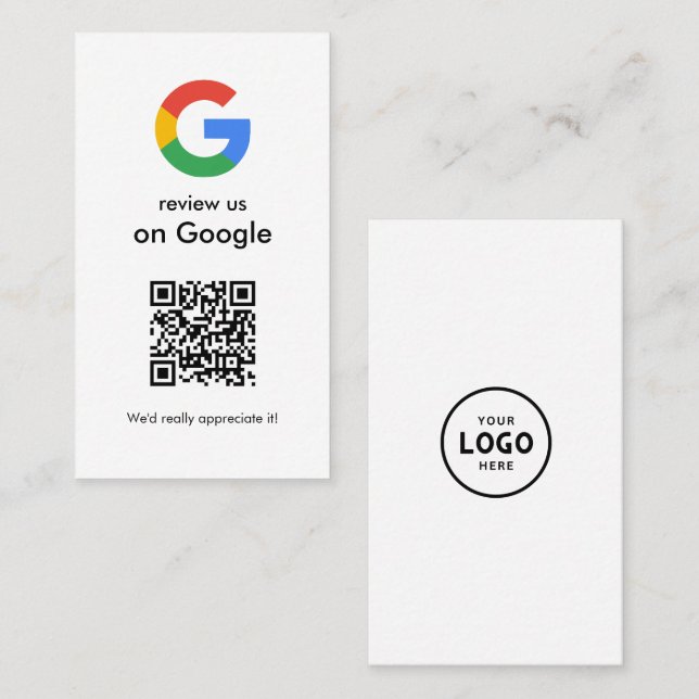 Moderne Scan-to-Review-Google-QR-Code-Geschäftsbes Visitenkarte (Vorne/Hinten)