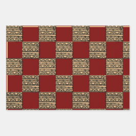 Moderne Schachbrett-Geometrie  Geschenkpapier Set