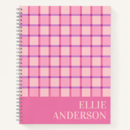 Moderne Schachbrett-Muster Rosa Lila Personalisier Notizbuch
