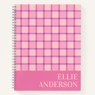 Moderne Schachbrett-Muster Rosa Lila Personalisier Notizbuch