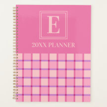 Moderne Schachbrettmuster Pink Purpur Custom Monog