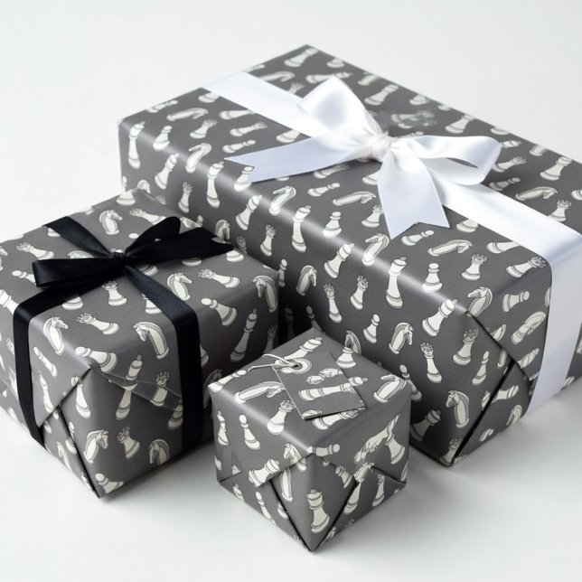 Moderne Schachfiguren Muster Geschenkpapier (Von Creator hochgeladen)