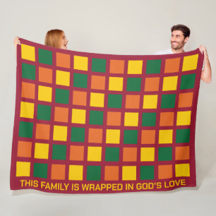 Moderne, scharfe Farben Geometrische Quadrate Fami Fleecedecke