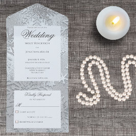 Moderne Schattierungen von Eisblauer Schneeflocke All In One Einladung