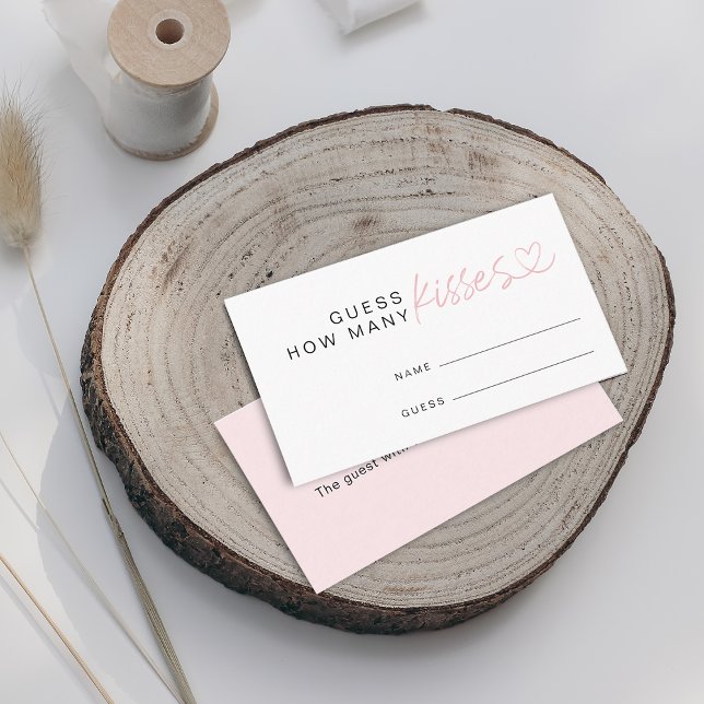 Moderne Schätzung Wie viele Kisses Brautparty Game Begleitkarte (Modern Guess How Many Kisses Bridal Shower Game Enclosure Card)