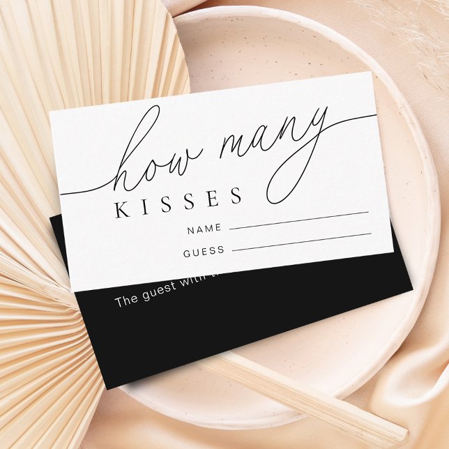 Moderne Schätzung Wie viele Kisses Brautparty Game Begleitkarte (Modern Guess How Many Kisses Bridal Shower Game Enclosure Card)