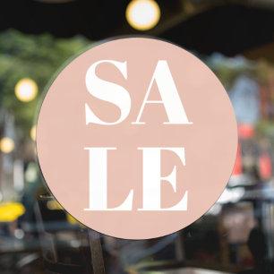 Moderne Schaufensterverkauf Pastellrosa Fensteraufkleber