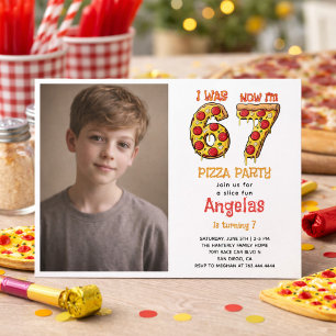 Moderne Scheibe Slice Boy Six Seven Geburtstagsfei Einladung