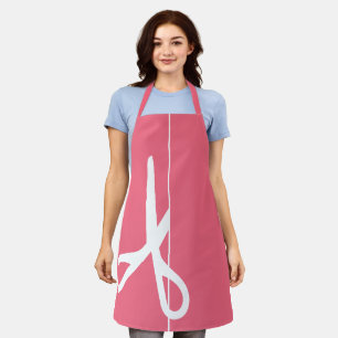 Moderne Schere Haar Stylist Coral Pink Schürze