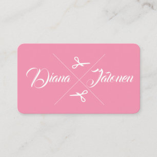 Moderne Schere Haar Stylist Grapefruit Pink Visitenkarte