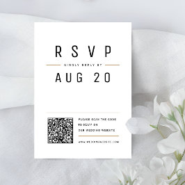 Moderne schick einfache Typografie QR-Code Hochzei RSVP Karte