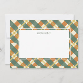 Moderne, schick grüne Gingham-Gingham-Karierte Not Einladung